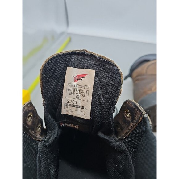 Mens Red Wing Shoes Work Boots Brown Steel Toe ASTM F 2413-11 Sz 12 - Picture 8 of 11